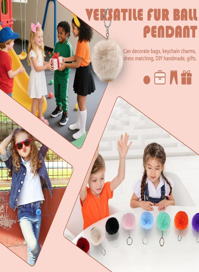 Cxtiy 8-Pack Fluffy Keychains for Women Girl - Soft Cute Bag Charms for kids, Purse Accessories, Car Keychain, Backpack & Jeans Decor (8 Colors) - Image 5